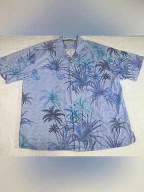Tommy Bahama 100% Silk Hawaiian Camp Shirt Men’s XL Tropical Palm